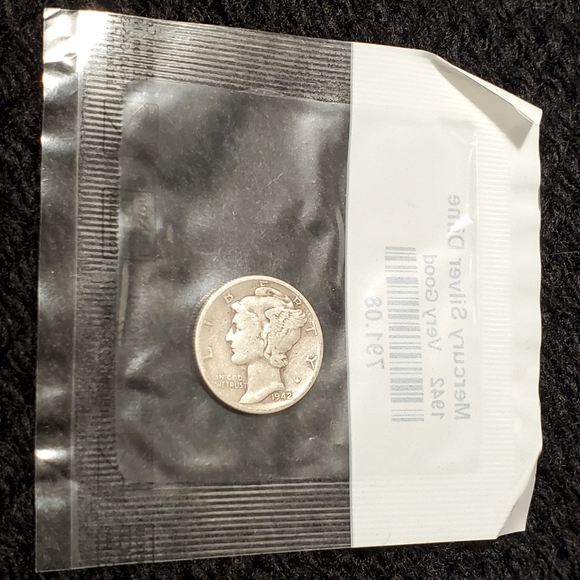 1942 Mercury Dime Coin Very Good - 1942P Mercury Dime - Picture 7 of 9